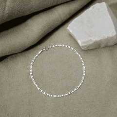 Pulseira Piastrine Masculina em Prata 925 - Joia minimalista e Sofisticada - Ds Joias