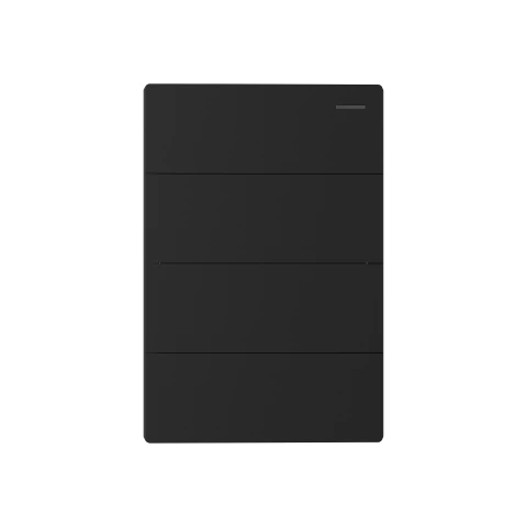 Tecla MONACO de 4 Canales, 2 Vías 10A Máx. AC 250V, Negro