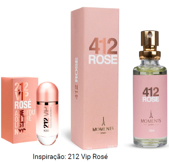 Perfume Moments 412 Rose 15ml - Floral Frutado