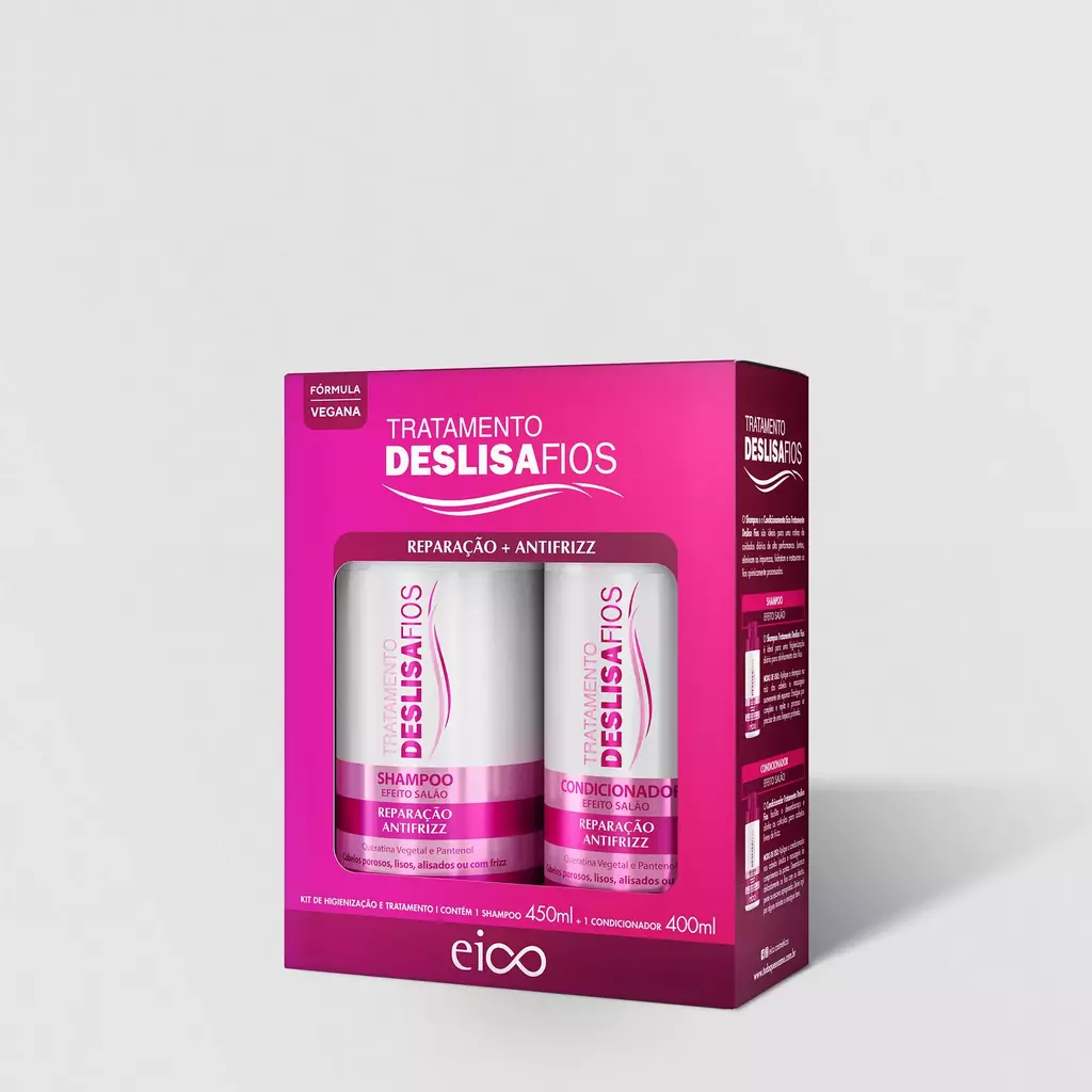Kit Eico Tratamento Essencial Deslisa Fios Shampoo + Condicionador 450ml