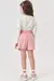 Conjunto de Blusa em Cotton e Short Saia em Sarja com Elastano - Cinderela Kids