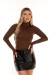 BLUSA GOLA AUDREY MARROM - comprar online