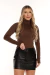 BLUSA GOLA AUDREY MARROM