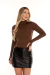 BLUSA GOLA AUDREY MARROM - Urbain