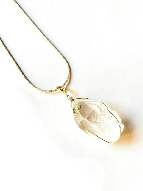 COLLAR "AURA VIRGO" EN ARMONÍA CON TU ENERGÍA CON CADENA - CUARZO CRISTAL - comprar online