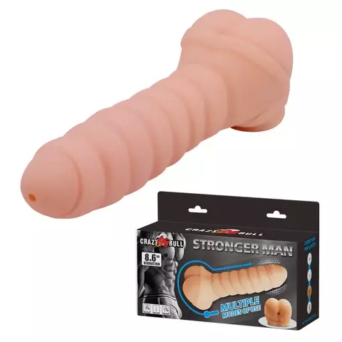 EFECTIVO: $44000 STRONGER MAN PENIS SLEEVE VIBRADOR (22 cm x 5 cm) - BM-009213Z