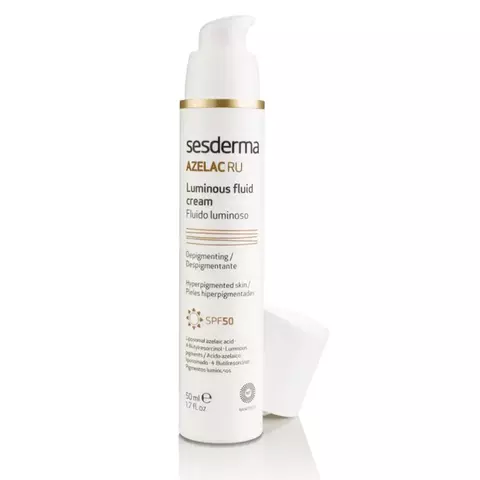 Sesderma Azelac RU Fluido Luminoso Con SPF 50, Piel Mixta a Grasa, 50 ml