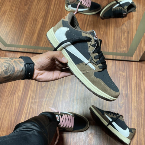 Tênis Nk Air Jordan Low Cactus Preto Marrom - comprar online