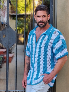 Blusão Crochê Navy G/GG - comprar online