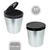 Lixeira Cesto 10 Litros Tampa Click Label Redonda Cor Prata Inox - comprar online