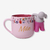 Caneca Porcelana Personalizada c/ Infusor Chá Café 350ml - Branca/Rosa Mãe Florida