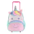 Mochila Infantil Com Rodinhas Unicornio - Roxo