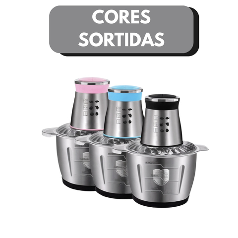 Multiprocessador de Alimentos em Inox Elétrico 3L e 3 Lâminas (Cores Sortidas)