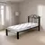 Cama De Solteiro 100% Aço Preto Estrado em Pinus Marcheli 002