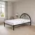 Cama De Casal 100% Aço Preta Estilo Luxo Estrado em Aço 022