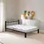 Cama De Casal Tubular 100% Aço Preta Estrado Pinus