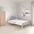 Cama De Casal 100% Aço Branca Estilo Luxo Estrado em Ferro 022