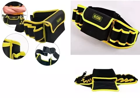 Bolsa de ferramentas de cinto ajustável B-Tek BT-399 cor Amarelo/preto