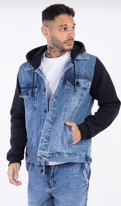 Campera de jean oversize negra