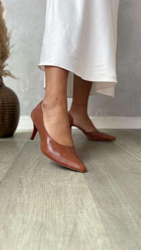 Scarpin Social Feminino Fiorella caramelo