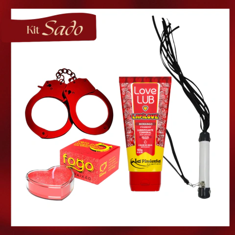 Kit Algemados Pelo Amor - Algema, Vela para Massagem, Chicote e Deslizante