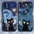 Funda con Diseño Estrellado y un Gato para iPhone 11