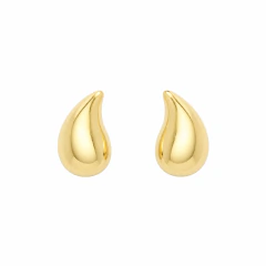 Brinco Banhado a Ouro 18k Abaulado Gota