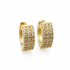 Brinco Banhado a Ouro 18k Argola 16mm com Zircônia