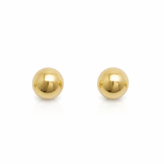 Brinco Banhado a Ouro 18k Bola Lisa 6mm