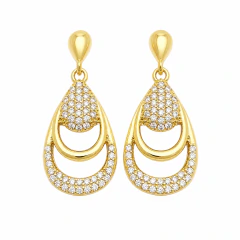 Brinco Banhado a Ouro 18k com Zircônias