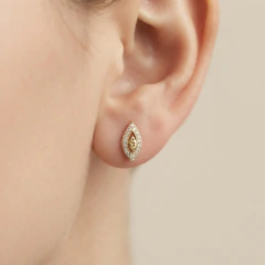 Brinco Banhado a Ouro 18k com Zircônia