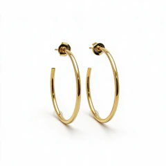 Brinco Banhado a Ouro 18k Argola com Tarraxa