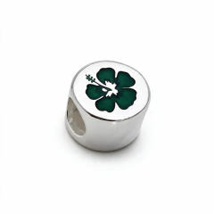 Berloque Prata 925 Separador Flor com Resina