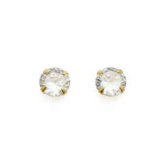 Brinco Banhado a Ouro 18k Ponto de Luz 8mm