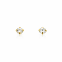 Brinco Banhado a Ouro 18k Ponto de Luz 4mm