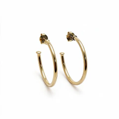 Brinco Banhado a Ouro 18k Argola com Tarraxa