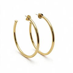 Brinco Banhado a Ouro 18k Argola com Tarraxa