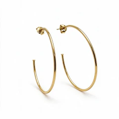Brinco Banhado a Ouro 18k Argola com Tarraxa
