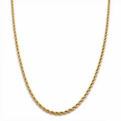 Corrente Banhada a Ouro 18k Cordão Trançado 2mm