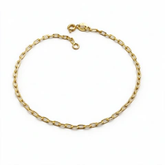 Pulseira Banhada a Ouro 18k Elo Retangular