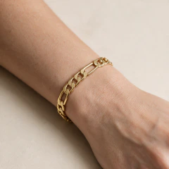 Pulseira Banhada a Ouro 18k Fígaro 8mm