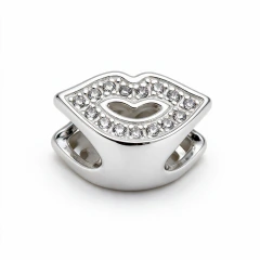 Berloque Prata 925 Separador Boca com Zircônia
