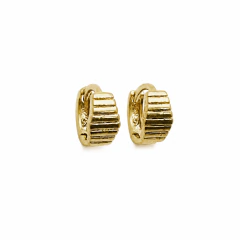 Brinco Banhado a Ouro 18k Argola Trabalhada 9mm