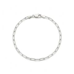 Pulseira Prata 925 Elos Retangulares 3mm