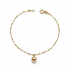 Tornozeleira Banhada a Ouro 18k com Bola 6mm