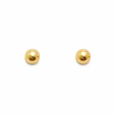 Brinco Banhado a Ouro 18k Bola Lisa 4mm