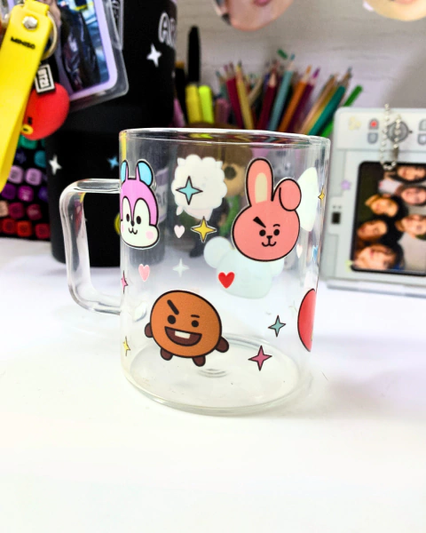 CANECA VIDRO - 220ml - BT21 - Modelo 2 - comprar online