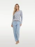 Pijama Fem. Longo Suede Calça com Barra