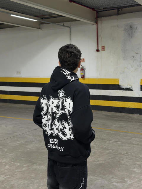 MOLETOM CANGURU NINJA TRIPSIDE “ TRIBAL ” PRETO