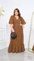 Vestido Plus Size Longo Manga Curta Boca De Sino na internet